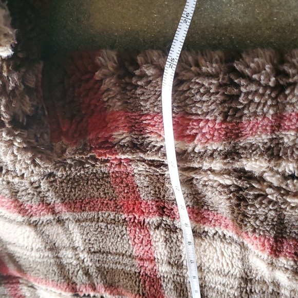 Woolrich Brown Plaid Heavy Fleece 1/4 Zip Pullover Sz. XL Jacket w Pockets - Picture 9 of 12